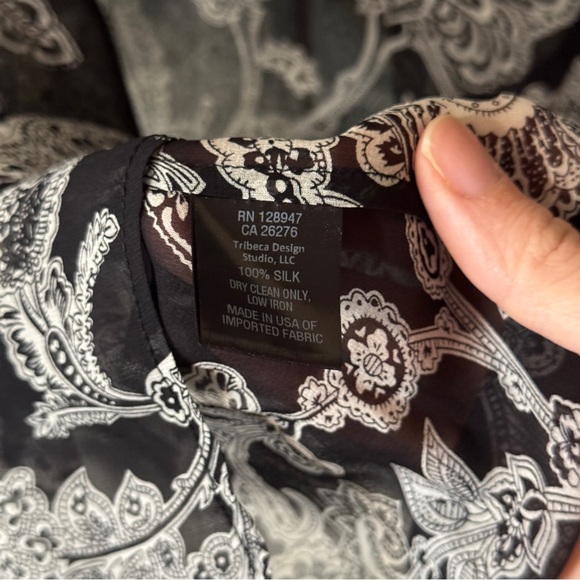 Nili Lotan Acadia Black Paisley Print Silk Blouse - Picture 5 of 5